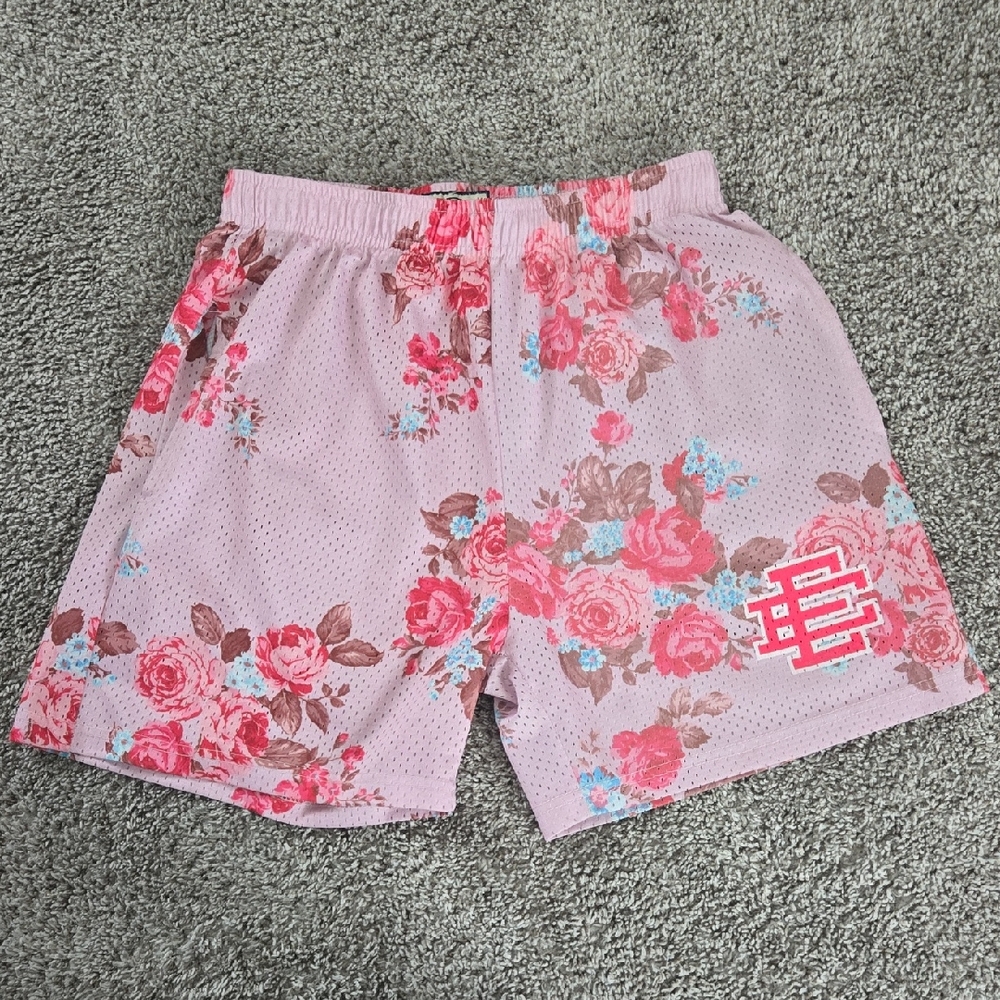 Eric Emanuel Athletic Pink and Brown Shorts
